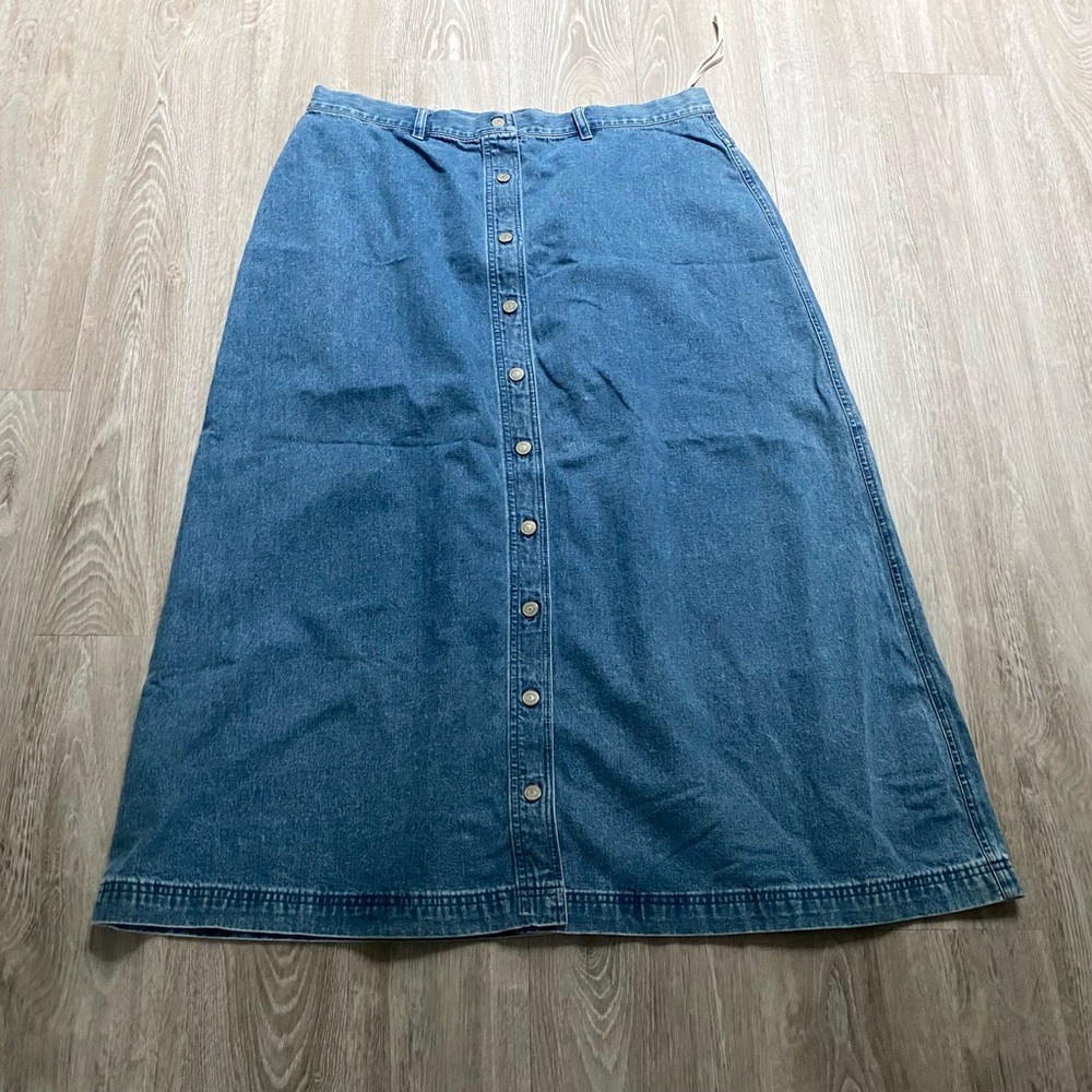 Lauren Jeans Co RL Denim Cotton Pencil Minimalist Office Siren Preppy Skirt 18W - Picture 5 of 5